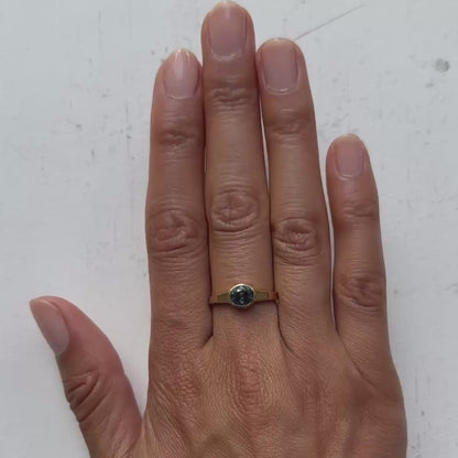 Peacock Blue Sapphire Mojave Ring