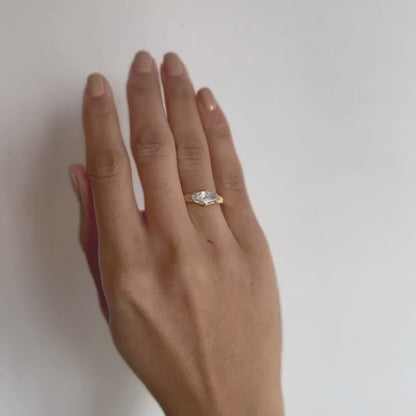 Crystalline Step Cut Diamond Ring