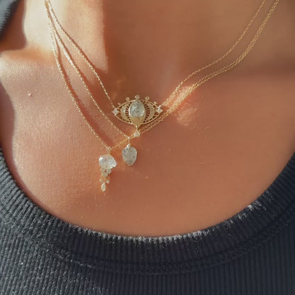 Icy White Diamond Jellyfish Necklace