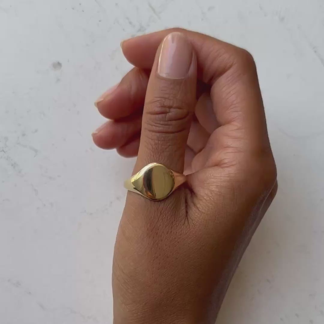 Vintage Plain Oval Signet