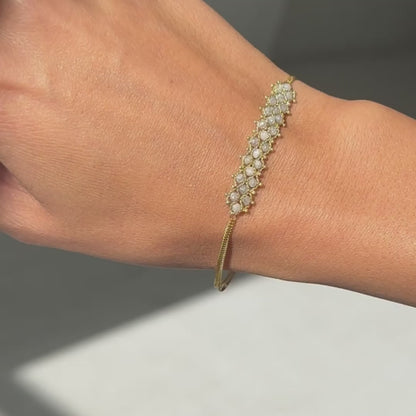 Silver Diamond Petite Woven Bracelet