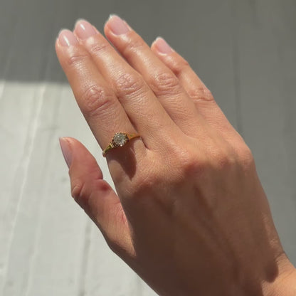 Victorian Tulip Solitaire Ring