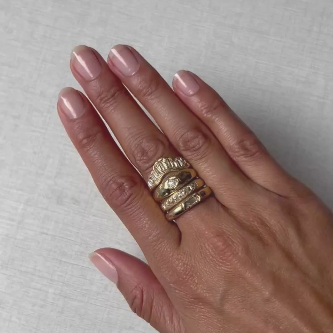 X Single Baguette Diamond Scatter Ring