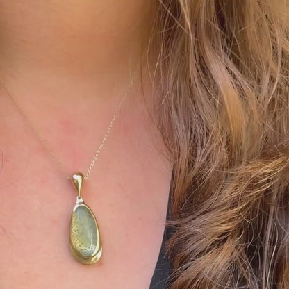 Moss Aqua Single Bead Necklace