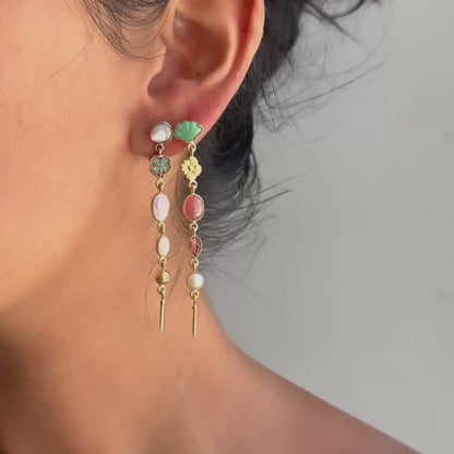 Five Charm Earth Tone Victorian Drop Earrings
