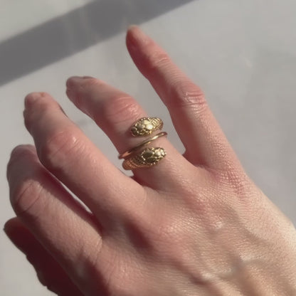 Gold Double Snake Ring