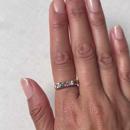 Watercolor Sapphire Prism Bar Ring