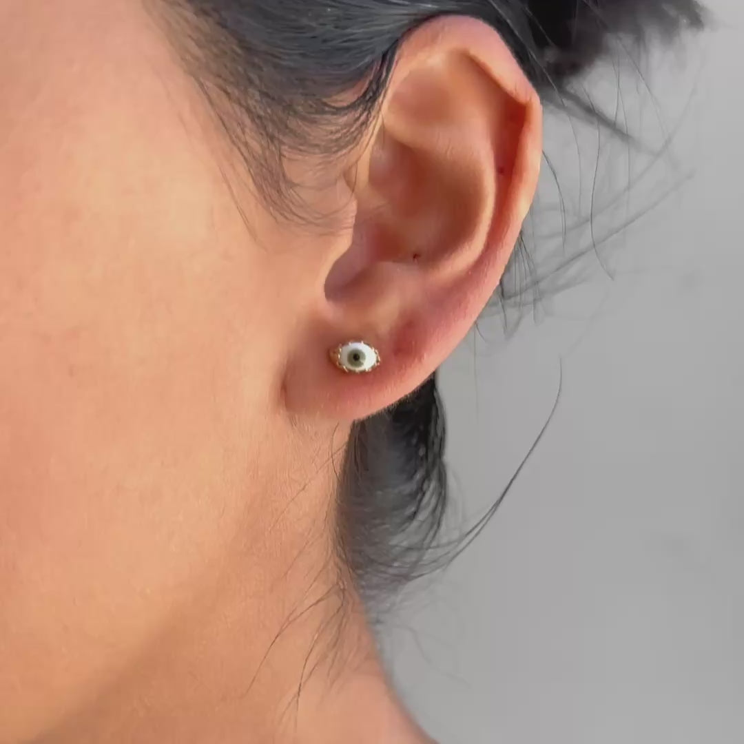 Green Eye Studs