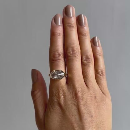 Golden Diamond Marquise Signet Ring