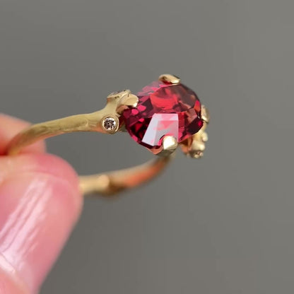 Amorphous Garnet Cluster Tideworn Ring