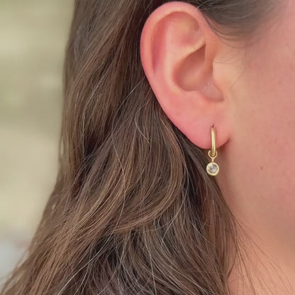 Rosecut Diamond & Gold Hoop Earrings