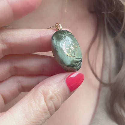 Sun & Moon Cat's Eye Necklace