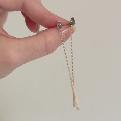 Gold Quartz Bar and Streamline Earrings