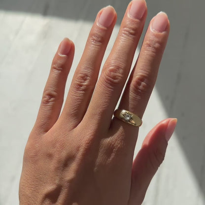 Domed Diamond Star Ring