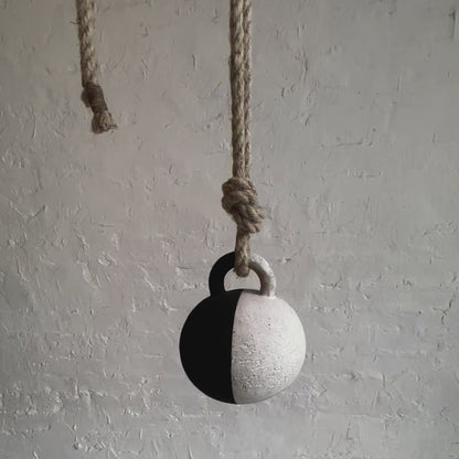 Black & White Round Jingle Bell