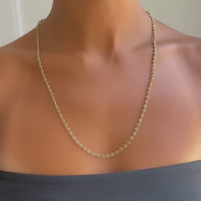 Gray Diamond Woven Necklace