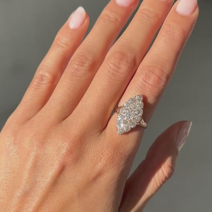 Victorian Diamond Navette Ring