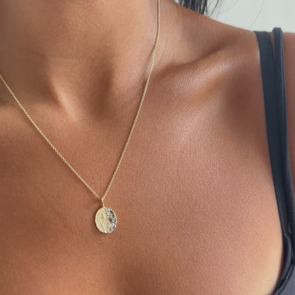 Sapphire & Diamond Owl Necklace