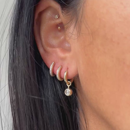 Medium Pavé Diamond Hoops