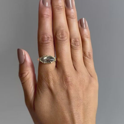 Stormy Diamond Marquise Signet Ring