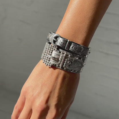 Antique Silver Belt Buckle Bangle