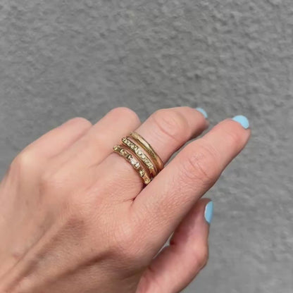 Noemi Carved Stacking Ring