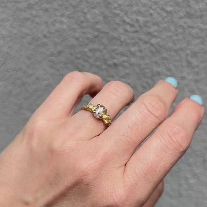 Oval White Diamond Cluster Ring
