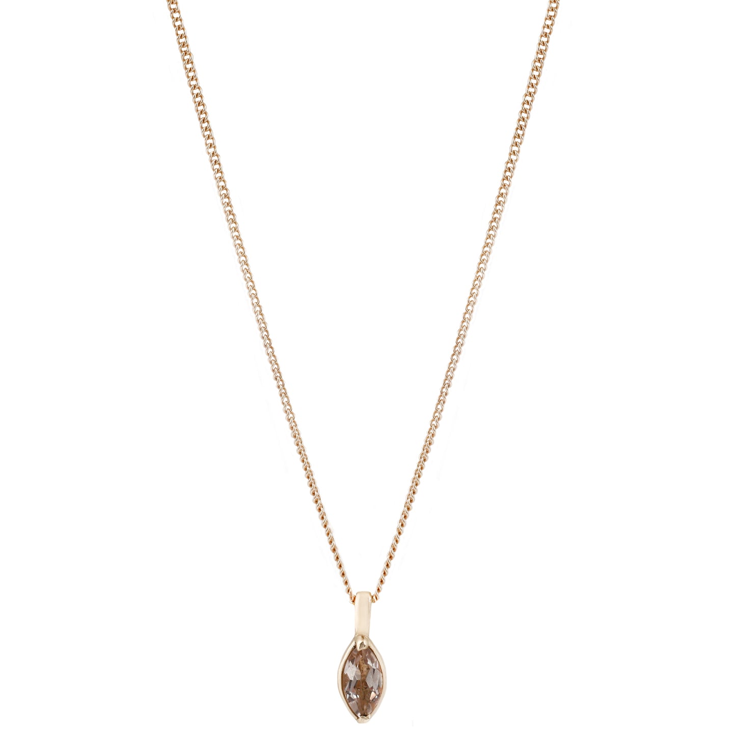 Gold Marquise Morganite Necklace