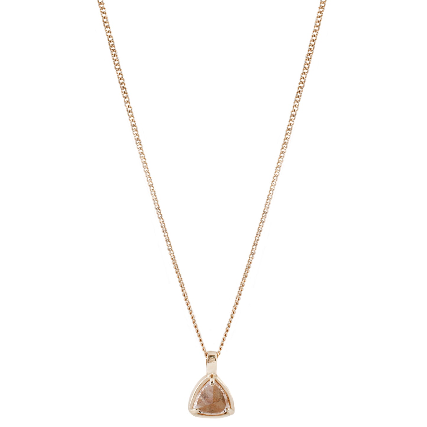 Gold Morganite Trillion Necklace