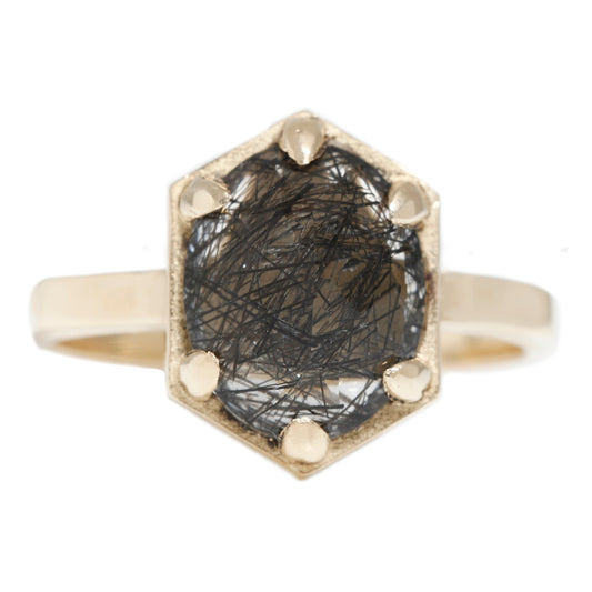 Lauren Wolf Jewelry Hexagon Quartz Ring
