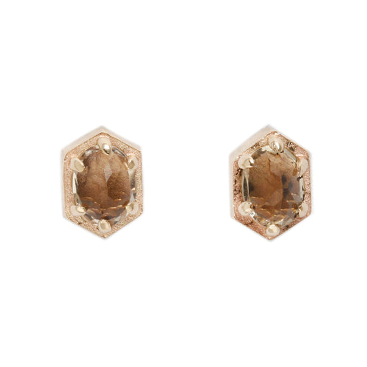 Lauren Wolf Jewelry Hexagon Champagne Studs