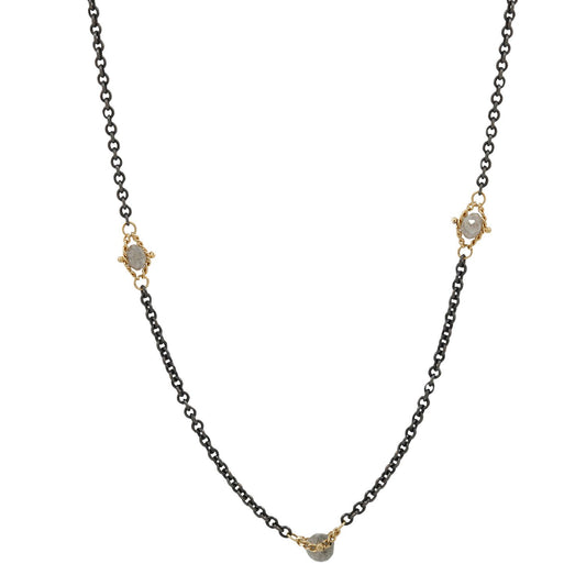 Amali Gray Diamond Textile Necklace