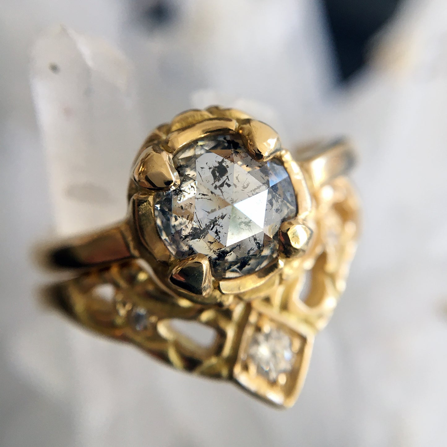 Gray Diamond Josephine Ring