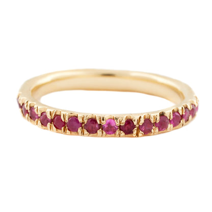 Lauren Wolf Jewelry Ruby Eternity Band in Yellow Gold