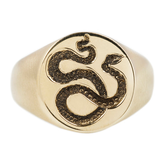 Maiden Voyage Yellow Gold Snake Seal Signet Ring