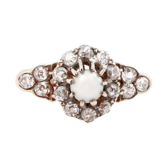 Victorian Pearl And Diamond Ring