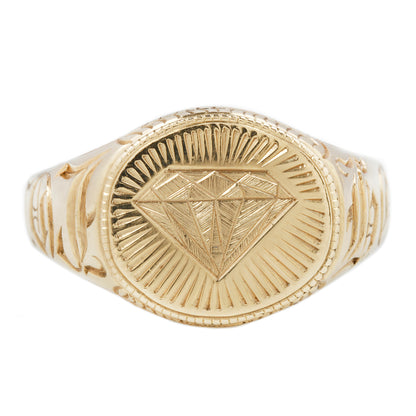 Maiden Voyage Yellow Gold Like a Diamond Signet Ring