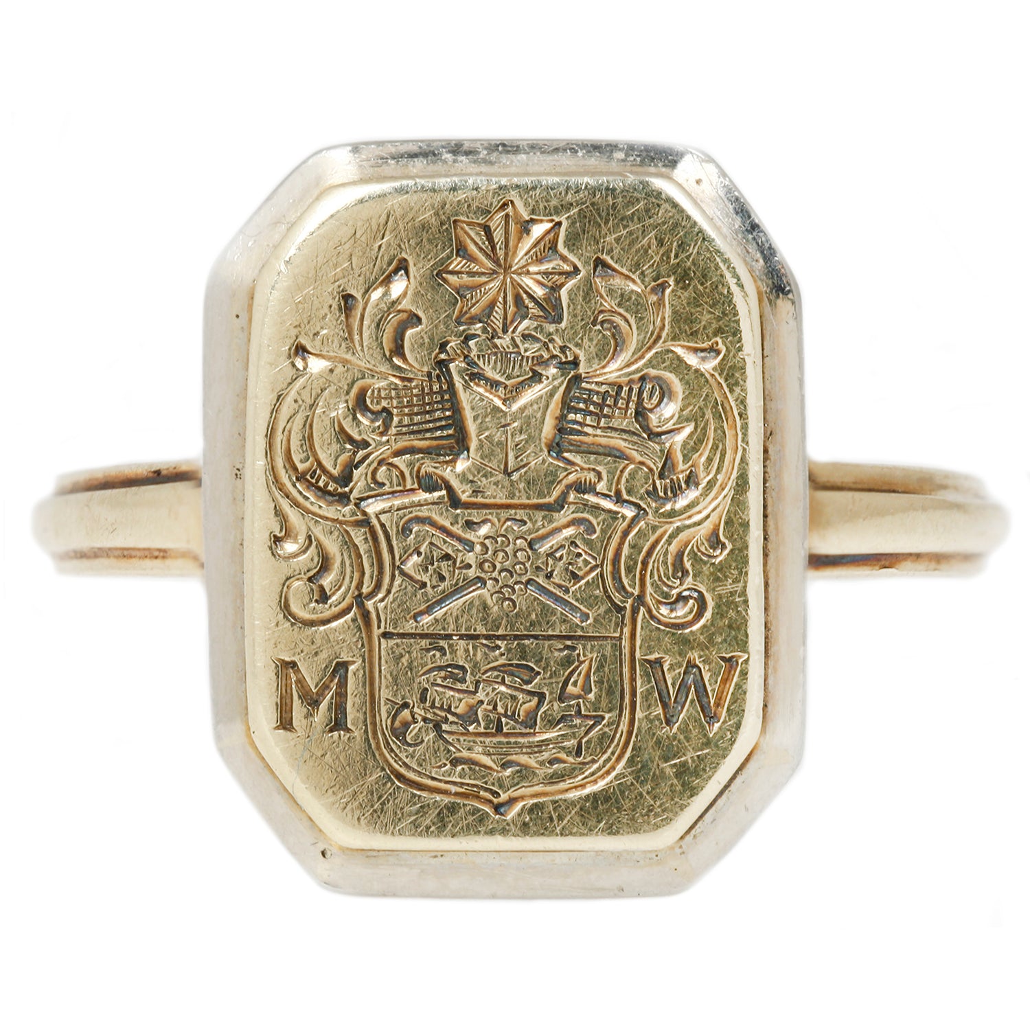 Vintage Heraldic Merchant Signet Ring