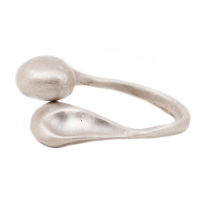 TenThousandThings Brushed Silver Double Headed Snake Ring