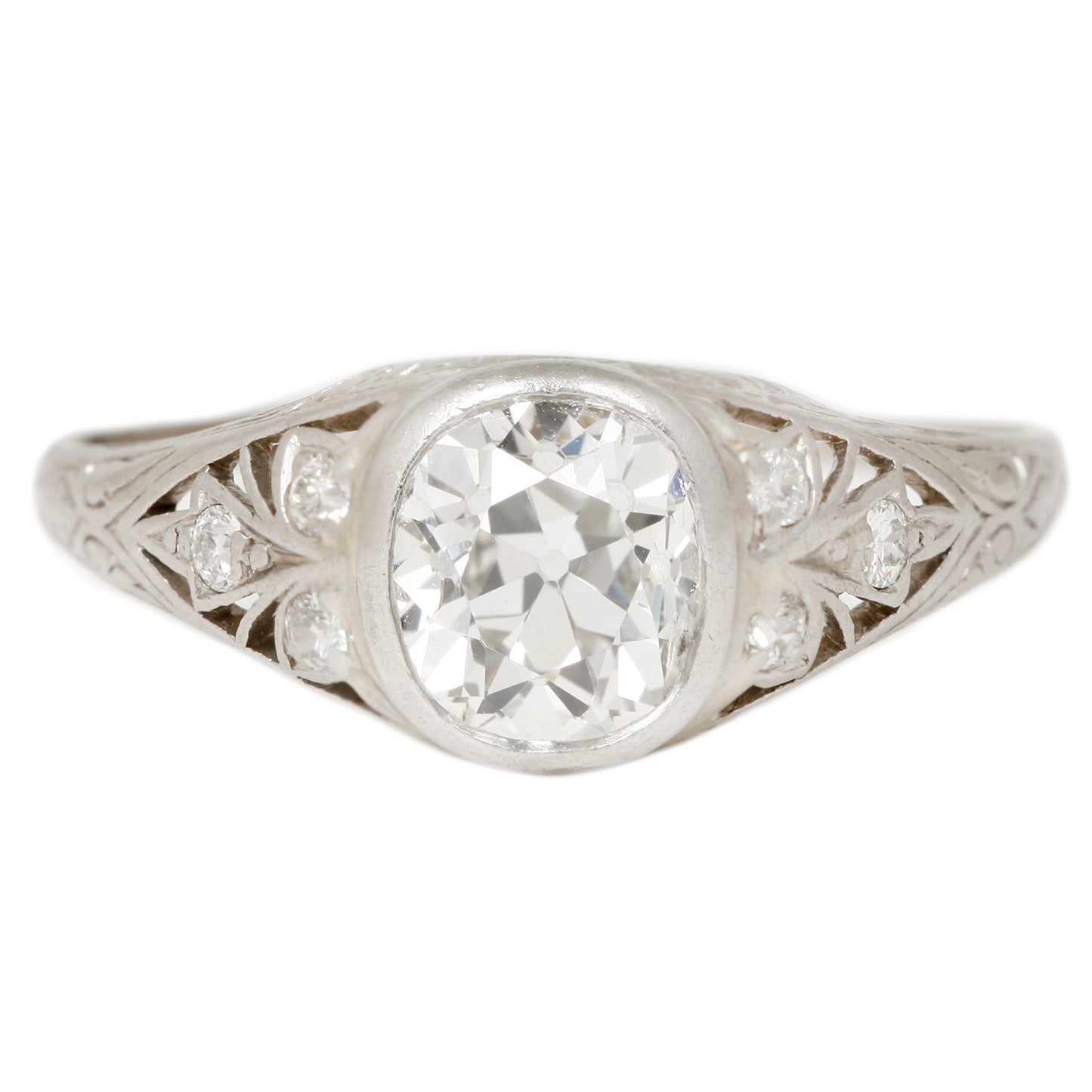 Fleur de Lis Diamond Ring in Platinum