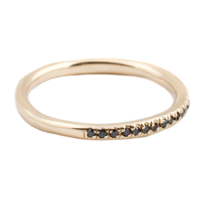 Lauren Wolf Yellow Gold Black Diamond Half Eternity Band