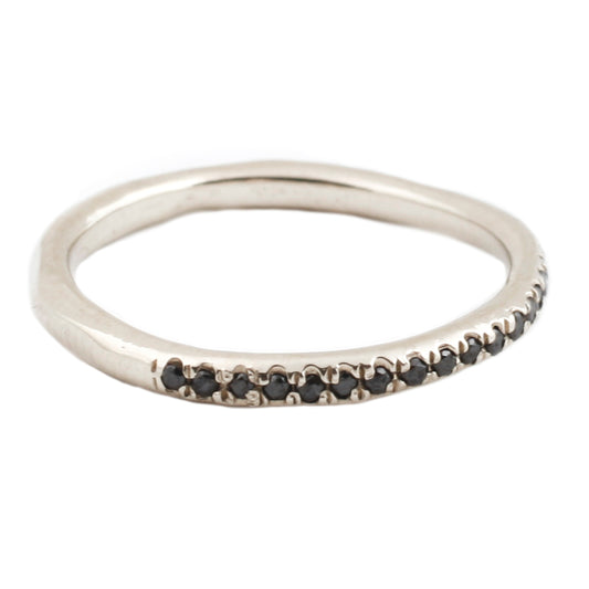 Lauren Wolf White Gold Black Diamond Half Eternity Band