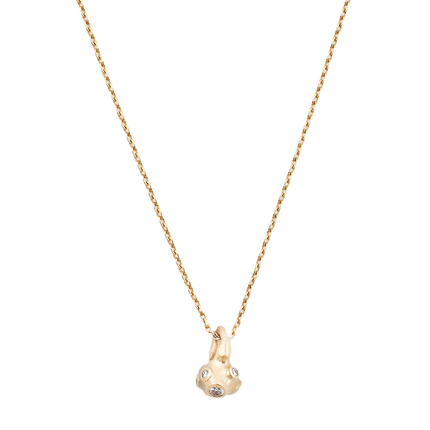 Johnny Ninos White Diamond & Gold Barnacle Ball Necklace