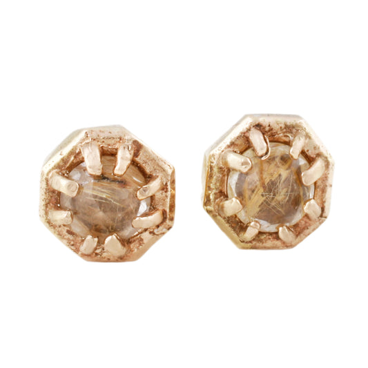 Lauren Wolf Tiny Yellow Quartz Studs