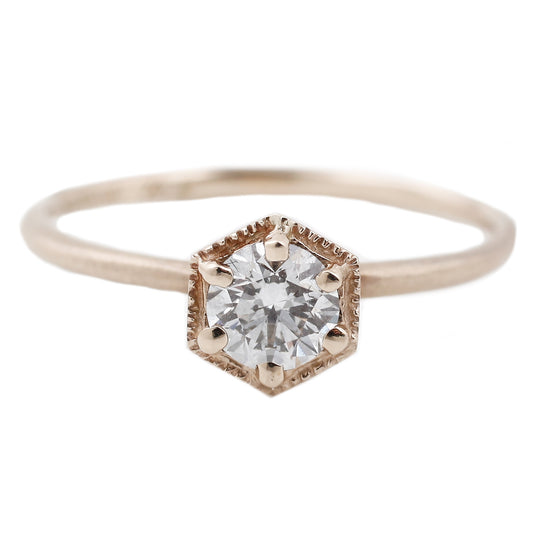 Satomi Kawakita Hexagon White Gold White Diamond Ring