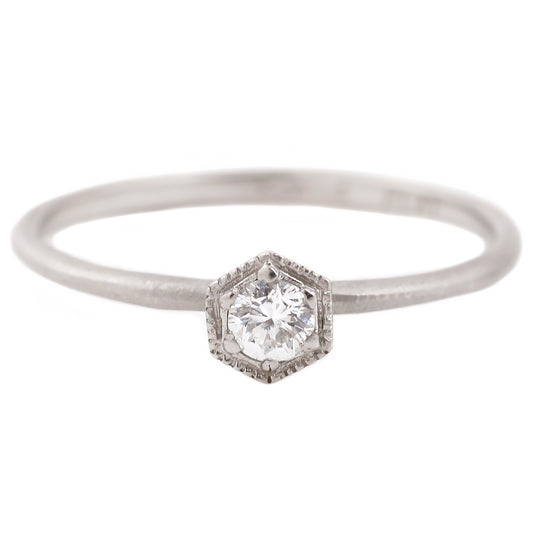 Satomi Kawakita Platinum Hexagon Diamond Ring