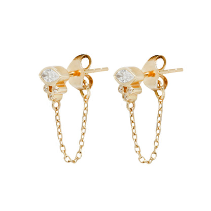 Marquise Diamond Chain Earrings