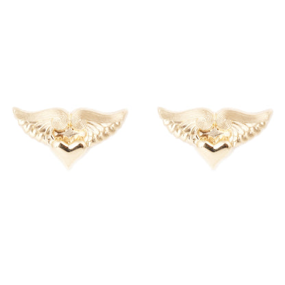 Anthony Lent Gold Flying Heart stud earrings