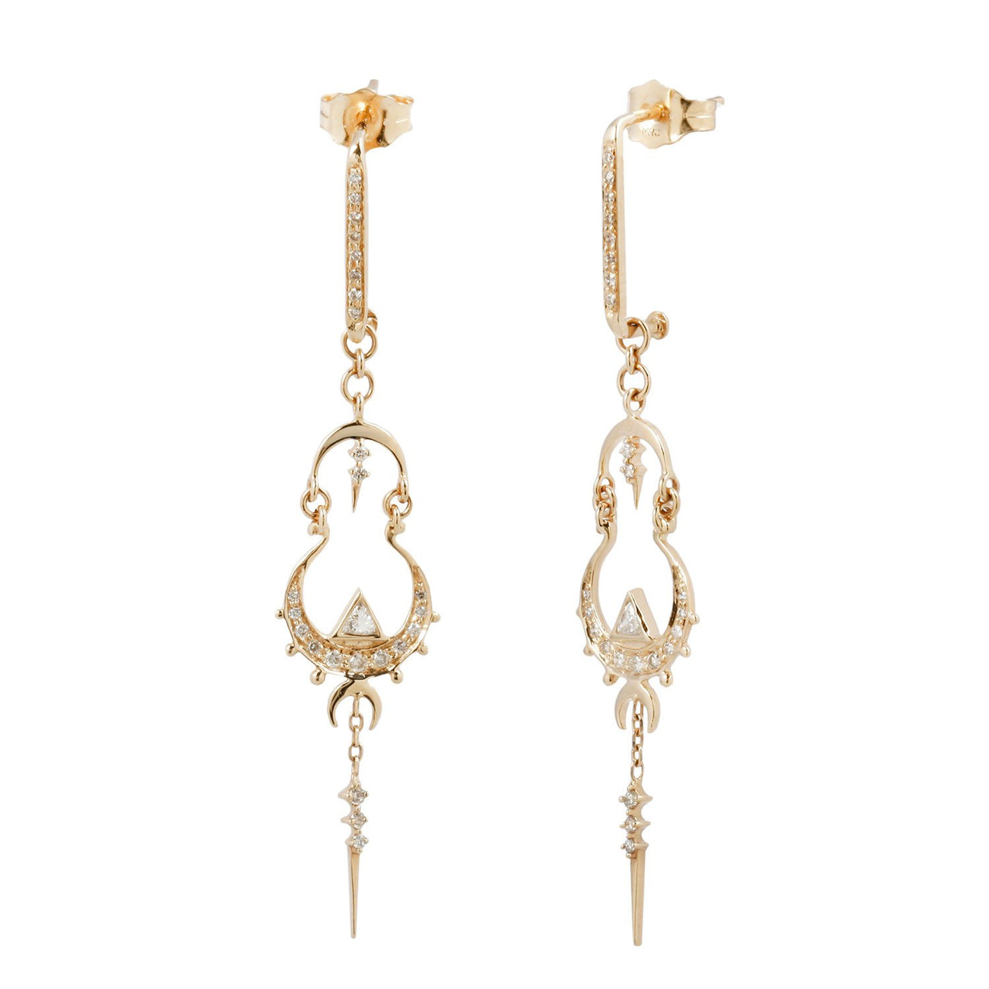 Celine D'Aoust Triangle Diamond Mandala Earrings 