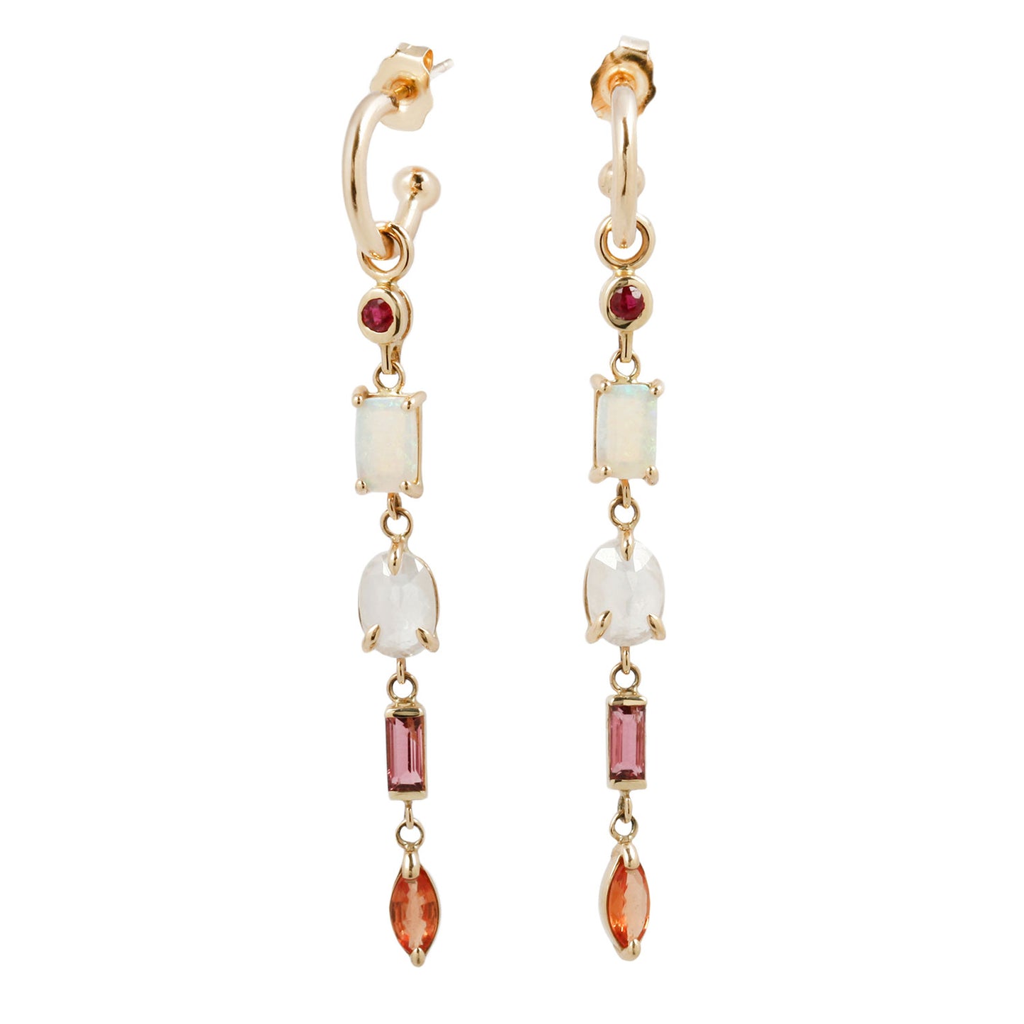 Schosha Mixed Stone Drop Earrings